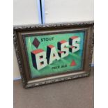 Bass ale advertising in gilt frame W 53cm H 43cm