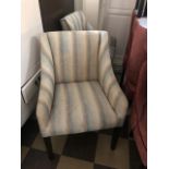 Pair of armchairs with striped fabric