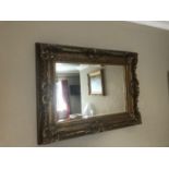 Decorative gold framed mirror with bevelled glass W 127cm H 97cm