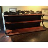 Victorian mahogany 3 tier shelf of waterfall shape W 137cms H 70 cms D 38cms