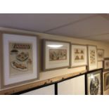 Set of 8 culinary and dining prints