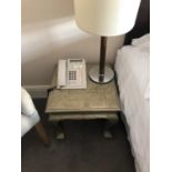 Pair of silvered low bedside tables