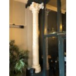 Pair of carved wooden Corinthian columns W 55cm H 270cm