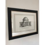 Pair of framed classic architectural prints W 75cm H 60cm