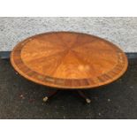 Fine Regency style brass inlaid circular table