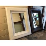 Leather framed & painted leather framed mirror W 70 H 94