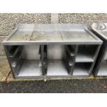 Stainless steel under counter bottle & tray holder W 146 H 90 D 60