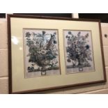 Set of 4 prints depicting seasonal flowers W 92 H 66