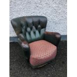 Vintage leather high back chair