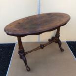 Oval Victorian burr walnut centre table