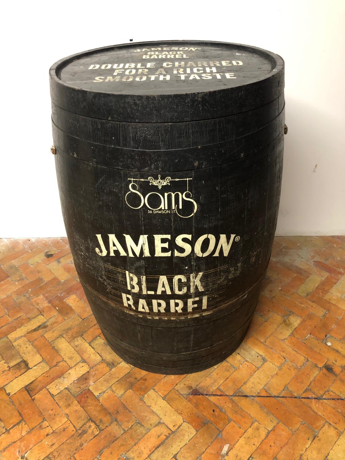 Jameson metal bound barrel W 65cm H 90cm