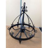 Forged iron circular chandelier W 65cm H 74cm