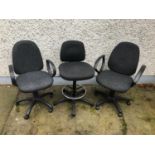 Tall ffice chair and a pair of office chairs