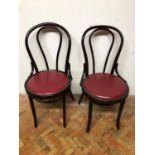 Set of 4 bentwood chairs with leather upholstery