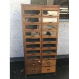 Antique haberdashery oakset drawers W 92cm H 200cm D 50cm