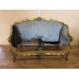Late 19th century gilt two-seater settee W 130cm H 80cm