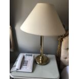2 Pairs of brass occasional lamps with shades