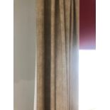 3 pairs of curtains complete with chrome curtain poles W 180cm H 250cm