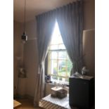 Pair of contemporary design lined curtains complete with tassels W 170cm H 340cm