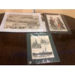 Collection of antique prints shipping etc