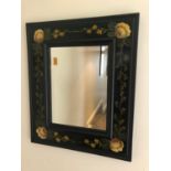 Painted floral decorated mirror