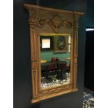 Decorative empire design pier mirror carved wood and gold W 107cm H 153cm