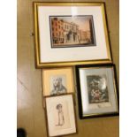 TOLSTOL Coloured framed print & 3 others