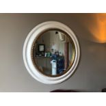 Circular painted and gold mirror W 104 cm