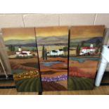 Triptych oil on canvas W 120 H 100
