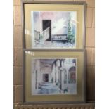 Pair of framed prints after Richard Akerman W 74 H 64