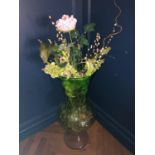 Bulbous design vase complete with foliage H 90cm