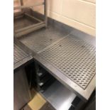 Triple under counter stainless glass tray holder with drip trays W 165cms H 78cms D 60cms