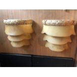 Ex Dromoland Castle : A set of 5 alabaster & gilded brass waterfall style lights W 37 H 33 D17
