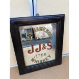 John Jameson whiskey J.J.S Advertising mirror W 33 H 39