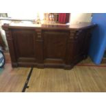 Quality mahogany angular counter W 250cm H 110cm