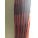 2 pairs of curtains with striped pattern and complete with brass poles W 200cm H 250cm