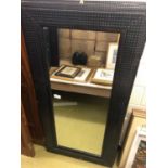 Set of 3 mottled metal black rectangular shaped mirrors W 90 H 180