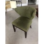 2 pairs of green upholstered chairs