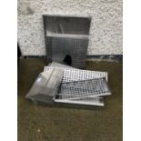 Collection of stainless drip trays, bottle holders etc