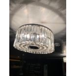 Pair of crystal circular ceiling lights W 36cm H 22cm