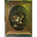 Victorian style oil on canvas in decorative gilt frame W 93cm H 113cm