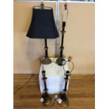 Set of 4 metal, black and gold occasional lamps with shades W 20cm H 60cm