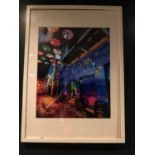 Pair of coloured prints of Sam's bar W 53cm H 73cm