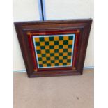 Chess board in original oak frame W 53cm H 53cm