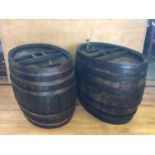 Rare pair of oval shaped Cognac barrels The United Vineyard W 100cms H 85 cms D 67cms