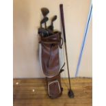 Vintage set of golf clubs, bag included