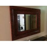 Marbleized rectangular mirror W 105cm H 85cm