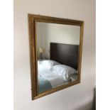 Gilt square mirror with bevelled glass