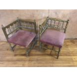 Two Edwardian gilded armchairs