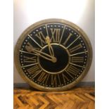 Decorative clock face, gold and black H 150cm